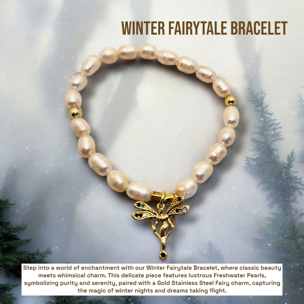 Freshwater Pearl Bracelet with Fairy charm